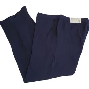 Soft Surroundings Straight Leg Full Length Gauze Pants Navy Blue NWT TS 6-8 Tall
